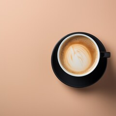 Sticker - cup of coffee in the style of minimalist backgrounds