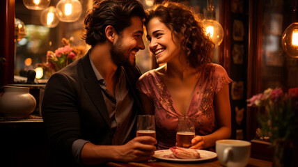 Poster - couple sitting at table