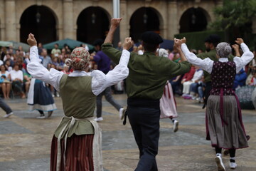 Wall Mural - Basque folk dance outdoor festival