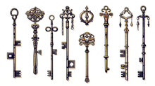 Explore An Assortment Of Antique Skeleton Keys In Our Vintage Collection, Showcasing Classic Designs That Reflect The Charm Of Bygone Eras.
