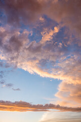 Wall Mural - dreamy sunset scenery with colorful clouds and blue sky