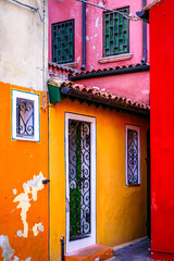 Canvas Print - typical facade of an old house in italy