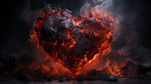 Flaming Love, Unique Valentine's Day Gift - Lava Heart Flames With Passion