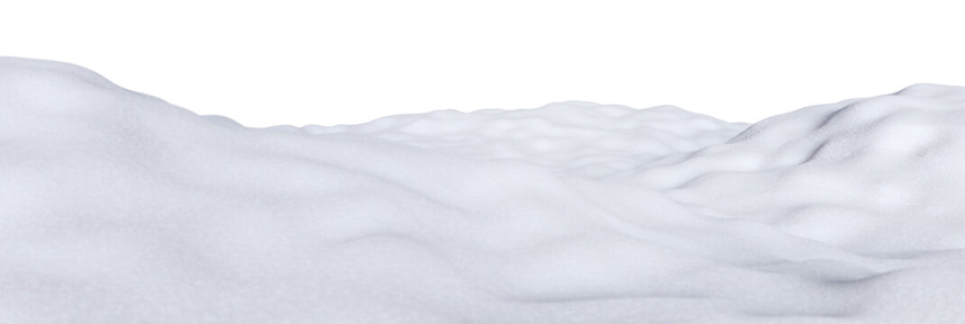 Isolated snow hills landscape. Winter snowdrift background.