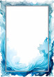 frame with ocean design, abstract water border with negativ space, empty space template