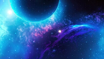 Wall Mural - galaxy and nebula. blue abstract space background. endless universe with stars and galaxies in outer