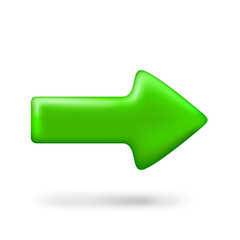 Poster - Green forward arrow realistic sign. 3d vector element