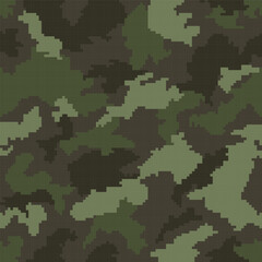 Poster - Green camouflage seamless vector background. Vector pattern