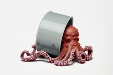 Wall Mural - A cup tin can with an octopus inside of it