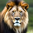 A majestic lion in a regal pose on the savannah1, Generative AI