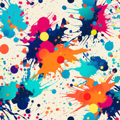 Poster - Seamless pattern with colorful blots and splashes.