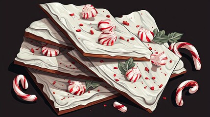 Wall Mural -  a pile of candy canes on top of a table.  generative ai