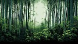 Fototapeta Sypialnia -  a painting of a bamboo forest with lots of green leaves.  generative ai