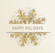 Happy Holidays greeting card. Vector illustration