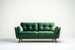 © Parvez - Minimalist Marvel Studio shot of a forest green sofa on a carpet isolated on white background