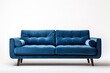 © Parvez - Minimalist Marvel Studio shot of an indigo sofa on a carpet isolated on white background