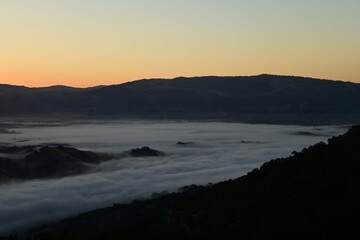 sunset over the valley