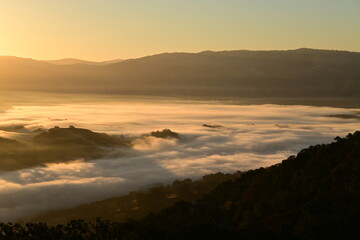 sunset over the valley