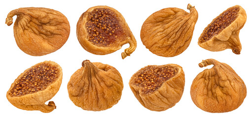 Wall Mural - Dry figs isolated on white background