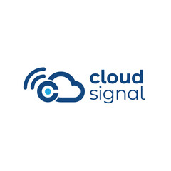 Poster - this is a logo image of a cloud with sound wave signal and letter c for sound technology cloud computing logo