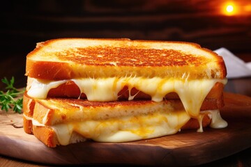 Poster - Cheesy toast sandwiches on a table