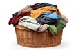 © LimeSky - Overflowing laundry basket isolated on white background with clothes