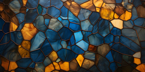 Wall Mural - 3D Vivid Voronoi: Textured Mosaic Patterns for Modern Interiors Background