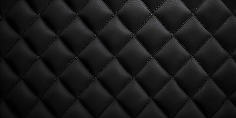  Black Suede Textured Quilted Leather Wallpaper