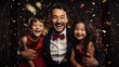 © jr-art - A child star in a suit stands on stage with two children
