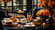 A Set Table With Cozy Autumn Decorations