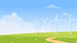 © Aleksey - Landscape with wind turbines vector concept