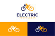 electric logo design with bicycle