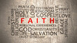 © JEGAS RA - Faith theme typography graphic work, consisting of important words and concepts.