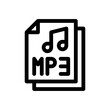 mp3 line icon