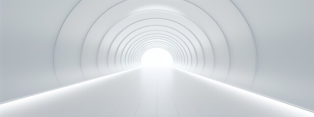 white background 3d room light abstract space technology tunnel stage floor. empty white future 3d n