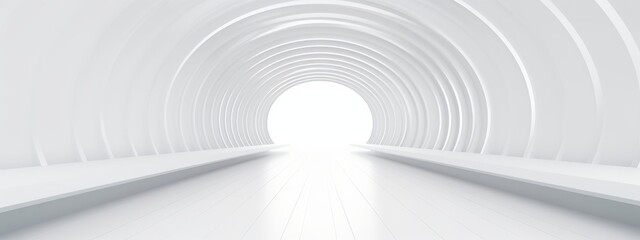 white background 3d room light abstract space technology tunnel stage floor. empty white future 3d n