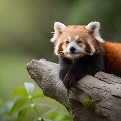 Canvas Print - red panda in tree