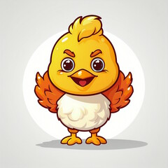 Wall Mural - Cheerful Chicken Cartoon Character - Professional Vector