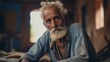 Old man with terminal illnesses at Mukti Bhawan, Indian death hotels full ultra HD, High resolution