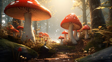 Red Toadstool Mushroom Forest