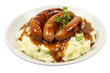 Classic Sausages and Mashed Potatoes Isolated on Transparent Background