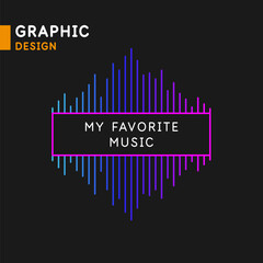 Wall Mural - vector illustration of a musical wave in the form of an equalizer. drawing of a sound wave. an eleme