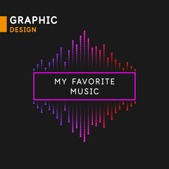 Wall Mural - vector illustration of a musical wave in the form of an equalizer. drawing of a sound wave. an eleme