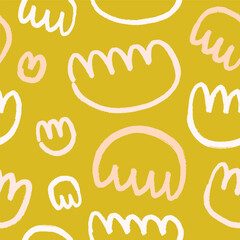 Poster - Seamless doodle pattern. Abstract shapes, cute repeating print. Endless background design, childish kids funny texture for wrapping, wallpaper, textile and decoration. Hand-drawn vector illustration