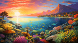 Fototapeta Sypialnia - Colorful reef landscape