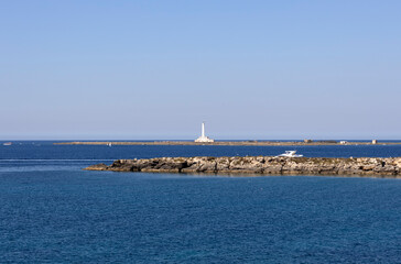 Wall Mural - The lighthouse and the pier of Gallipoli,  province of Lecce, Puglia, Italy