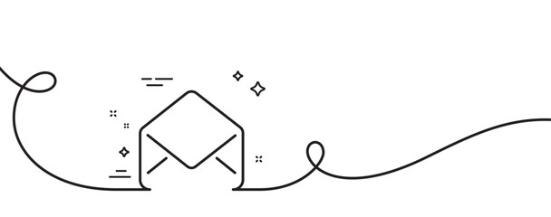 Poster - mail line icon. continuous one line with curl. message correspondence sign. e-mail symbol. mail sing