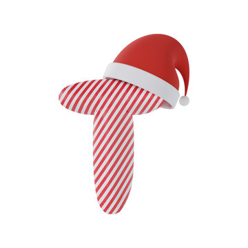 Christmas Alphabet Letter T 3D illustration
