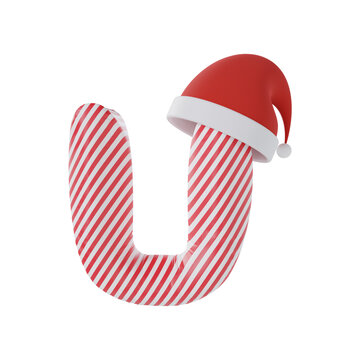 Christmas Alphabet Letter U 3D illustration