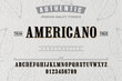 Americano typeface. For labels and different type designs